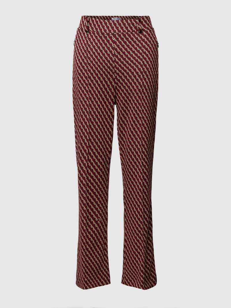 Super Slim Fit Hose mit Allover-Muster Modell 'LILLYTH KICK' in dunkelrot