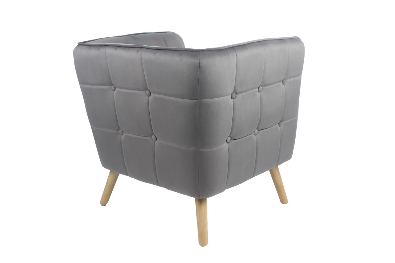 Happy Home Happy Home moderner Sessel mit Armlehne aus Samtbezug HWP69-GRA grau