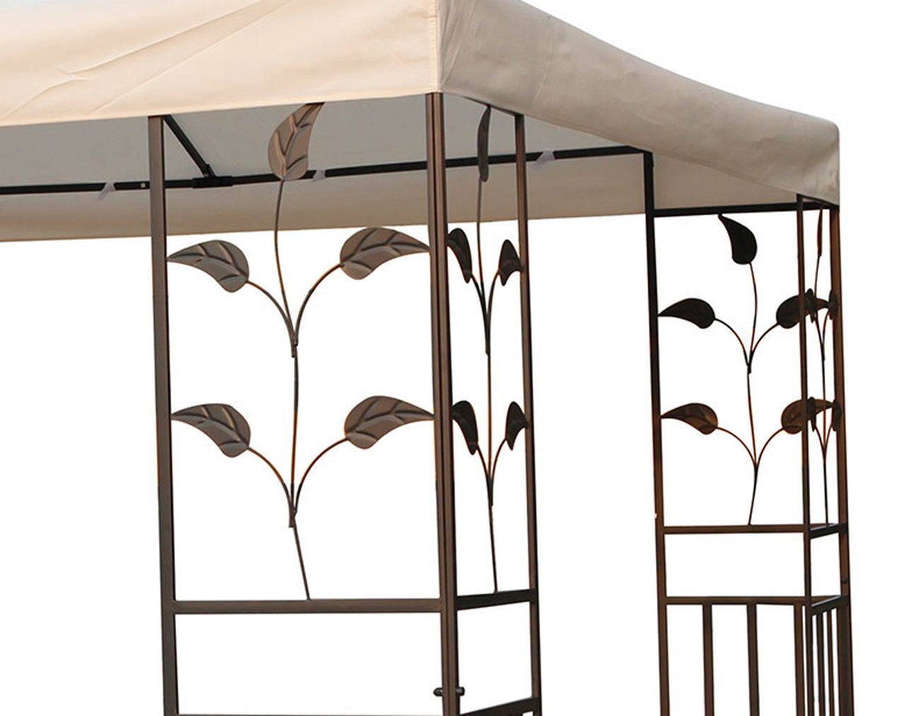 INDA-Exclusiv Partyzelt Premium Garten - Pavillon Metall beige 3 x 3m