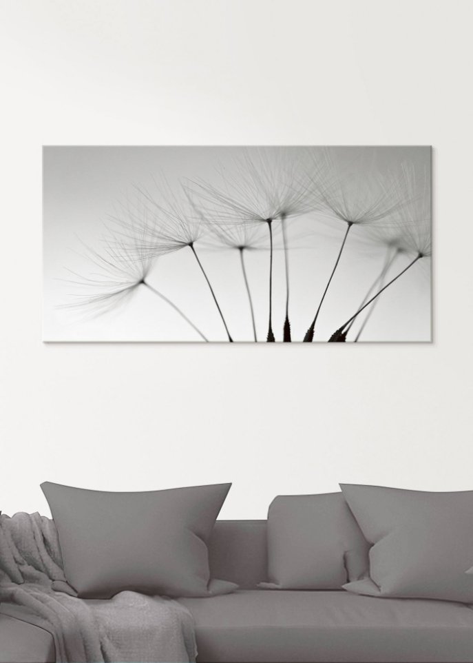 Glasbild mit Pusteblumen
