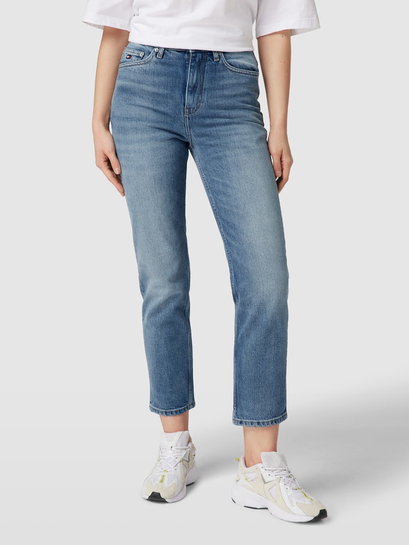 Straight Fit Jeans mit Label-Details in jeans