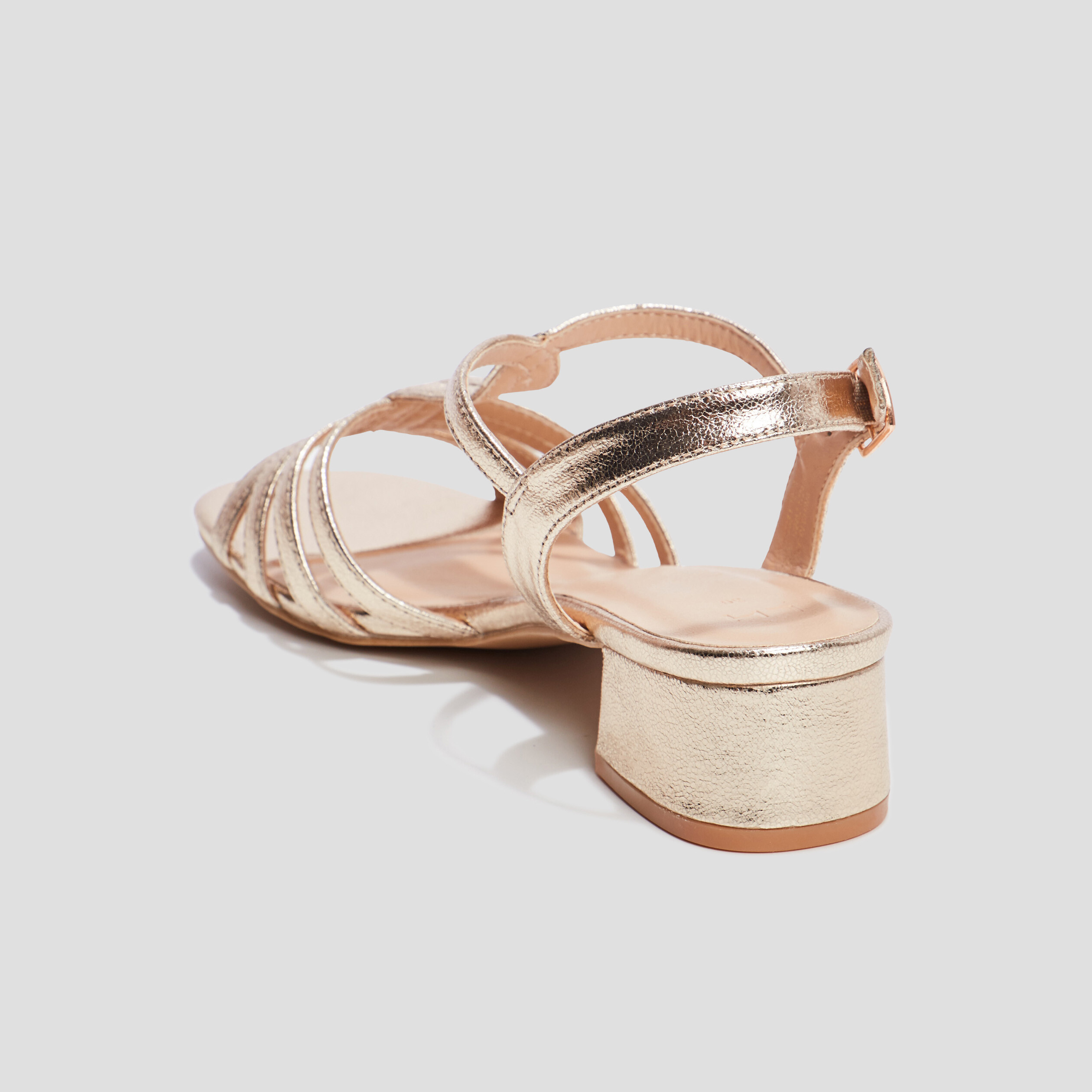 Sandales à talons jaune or femme | La Halle