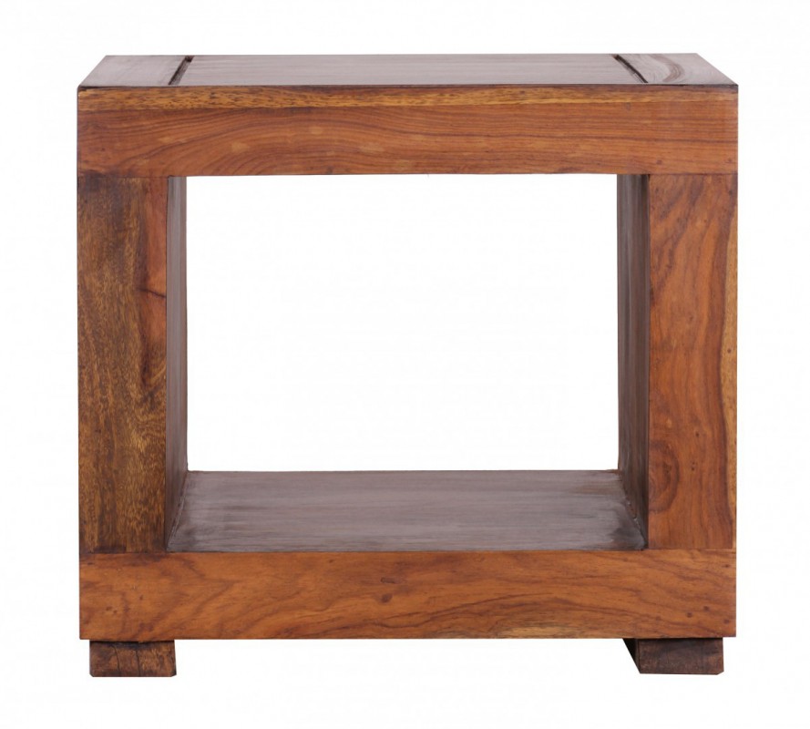 Wohnling Sheesham Couchtisch Massiv 50 x 50 cm Massivholz