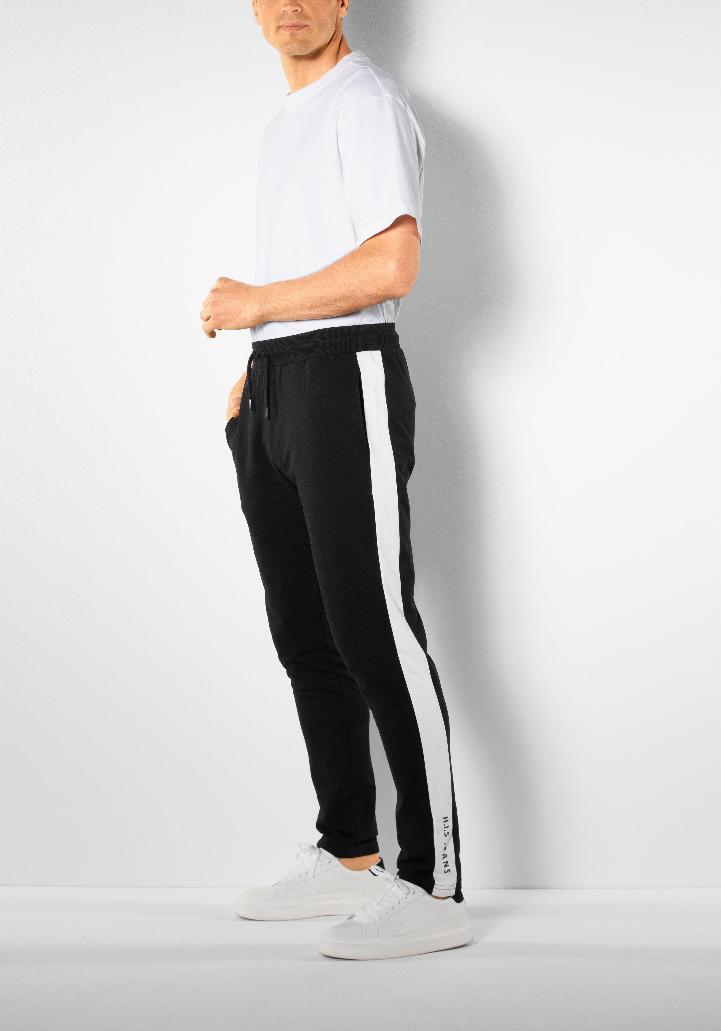 H.I.S Sweathose seitlicher Streifen mit Logodruck