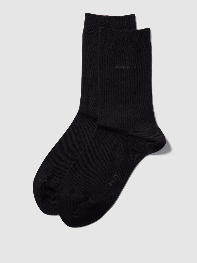 Socken mit Label-Stitching im 2er-Pack in schwarz