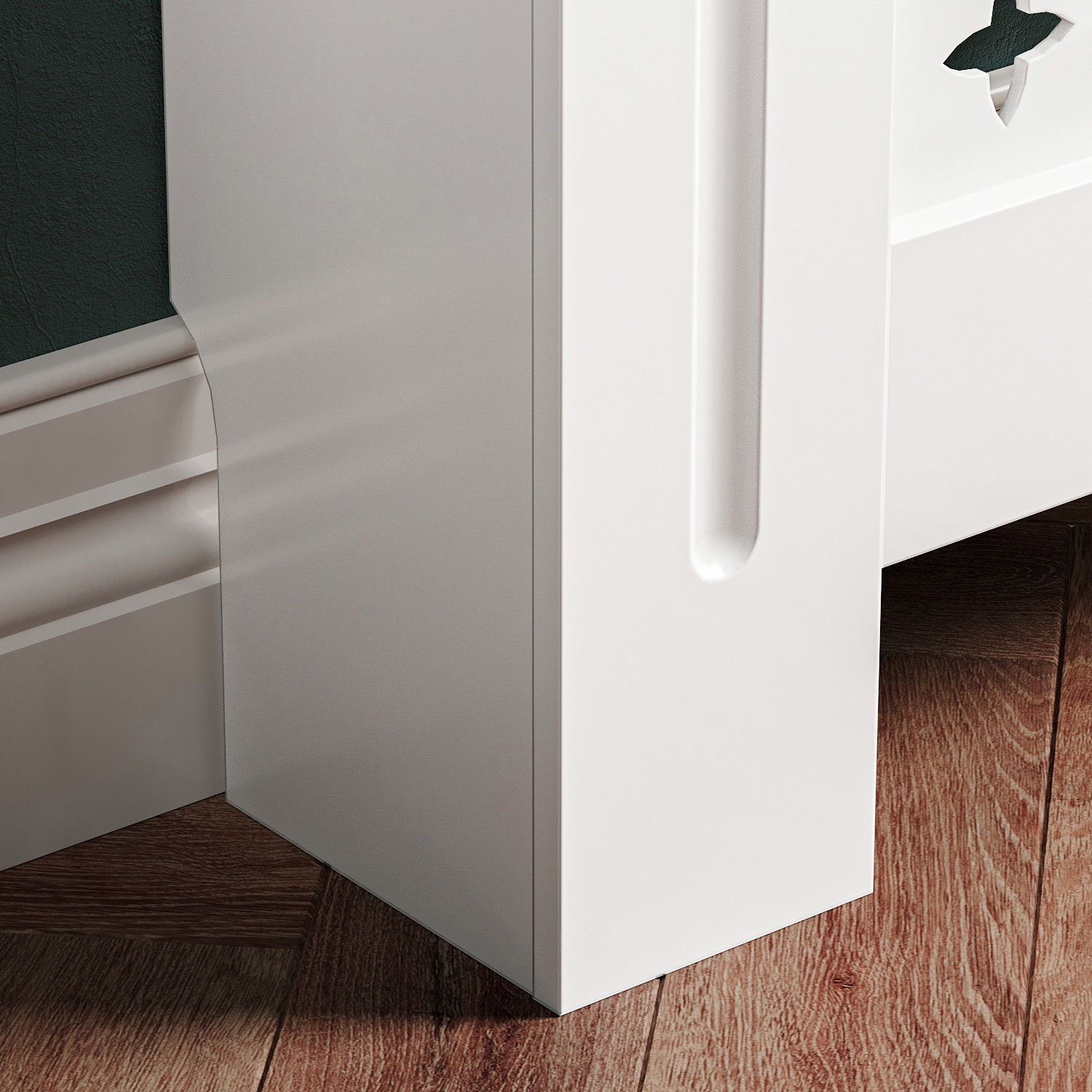 SONNI Heizungsverkleidung Heizungsverkleidung Heizkörperverkleidung weiß Breite 78/112/152cm, Kreuzgitter, Heizungsverkleidung, Zubehör für Wandmontage, MDF