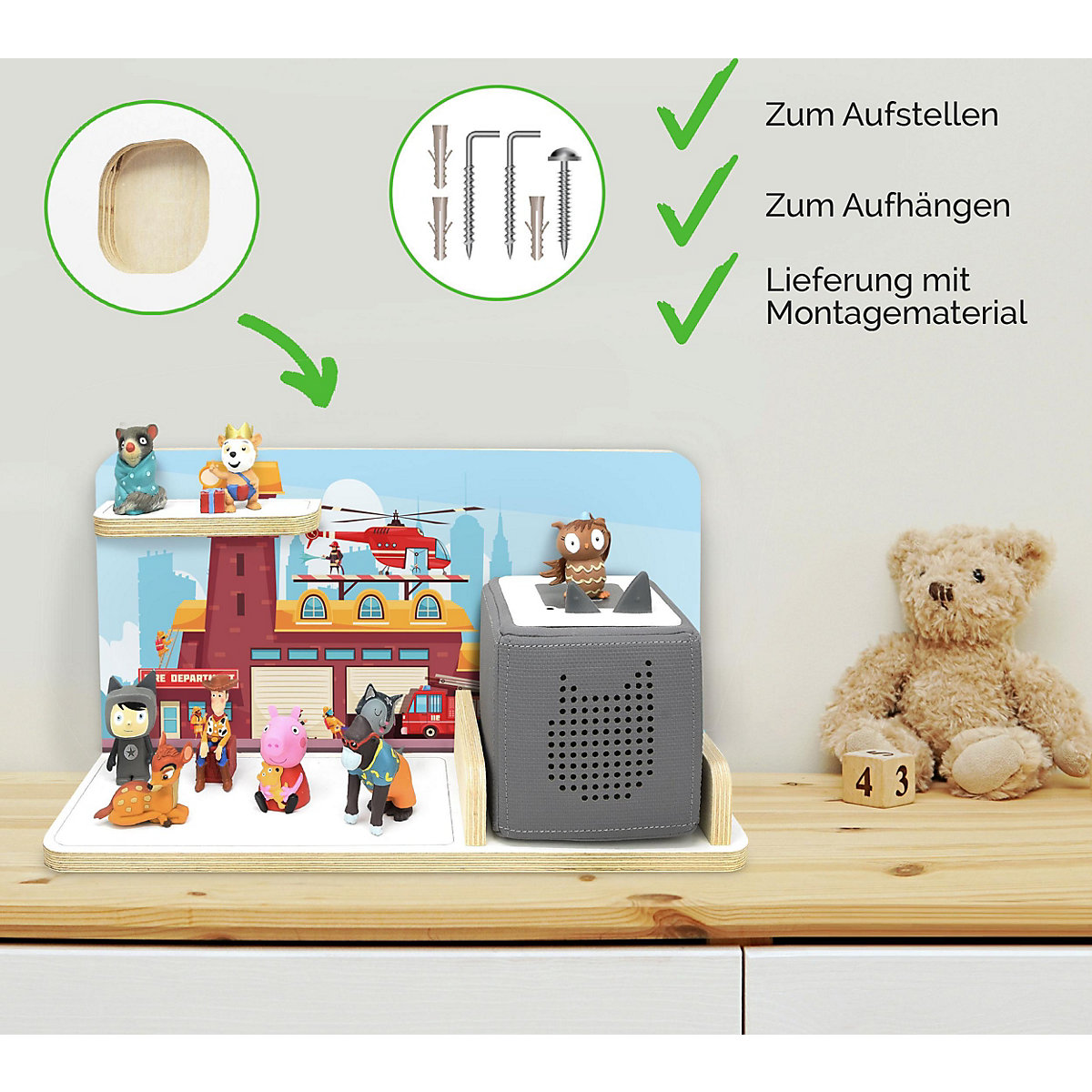 Regal für Musikbox Brandwache, klein - geeignet für Toniebox
