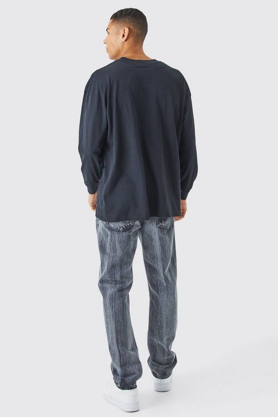 Langärmliges Oversize Rundhals T-Shirt