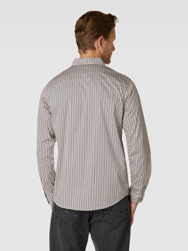 Freizeithemd mit Allover-Muster Modell 'Colorful printed' in offwhite