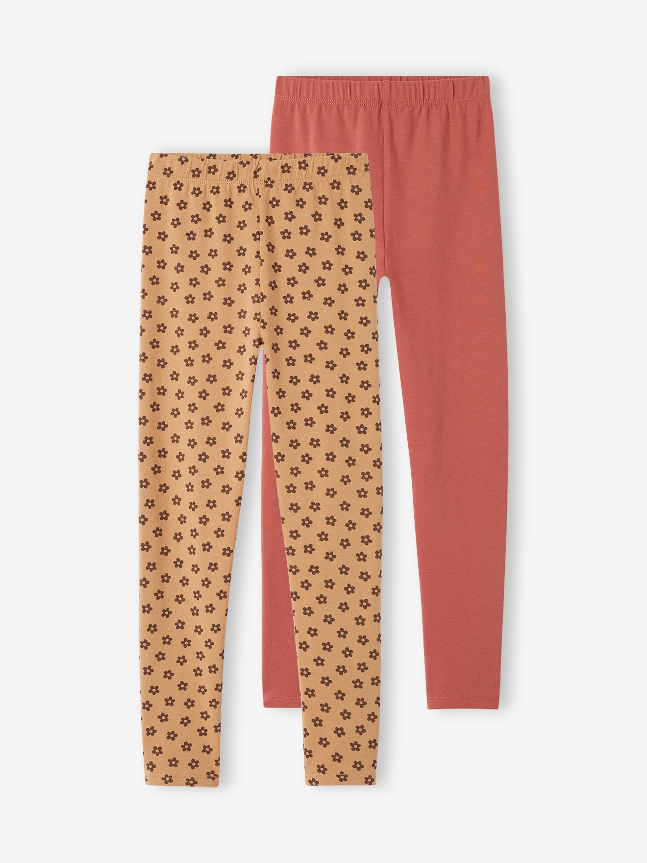 Lot de 2 leggings Basics fille noisette