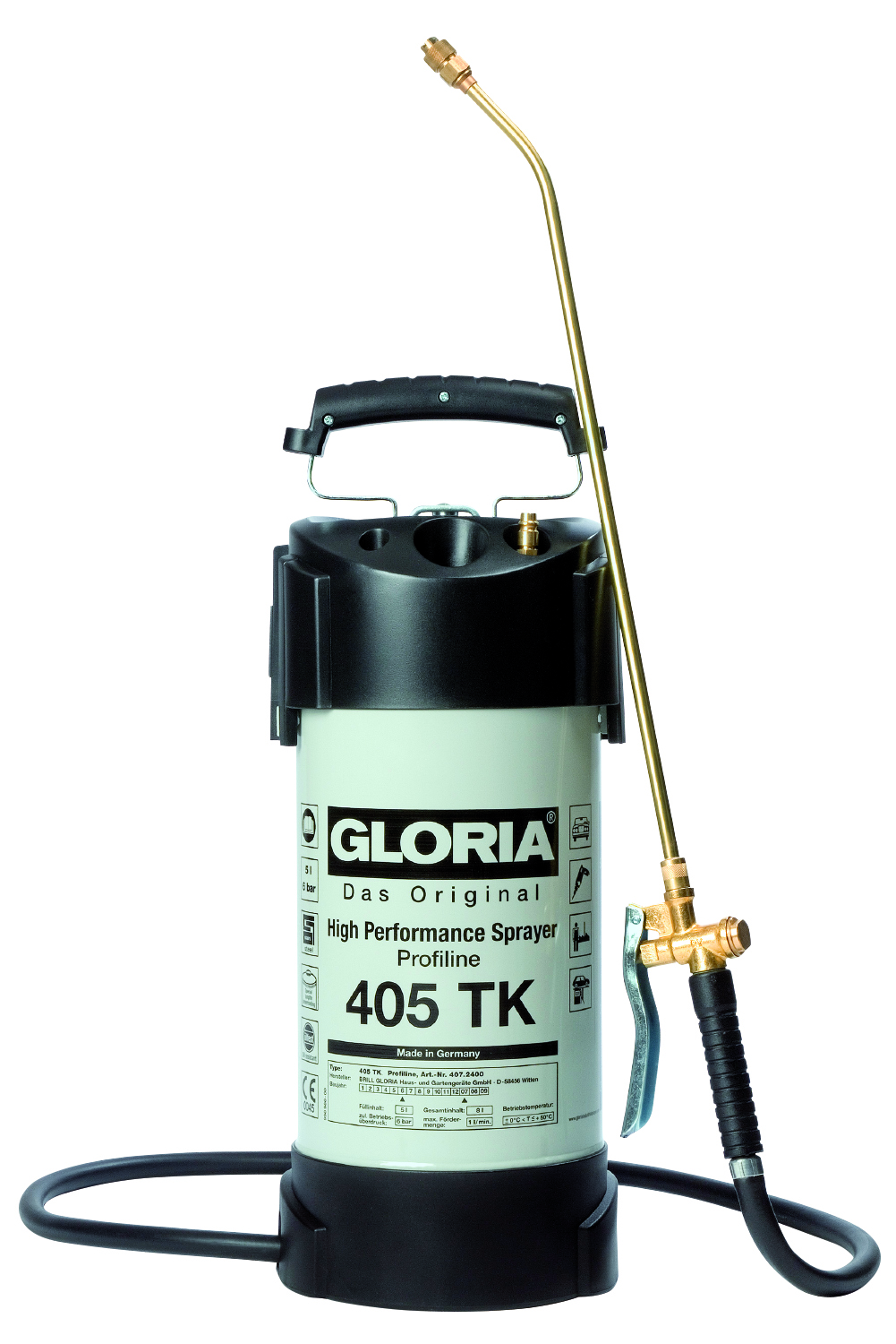 Pulvérisateur à pression Gloria 000407.2400 405 TK Profiline 5 l avec raccord pour compresseur