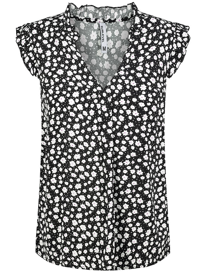 Sublevel Bluse in Schwarz/ Weiß günstig kaufen