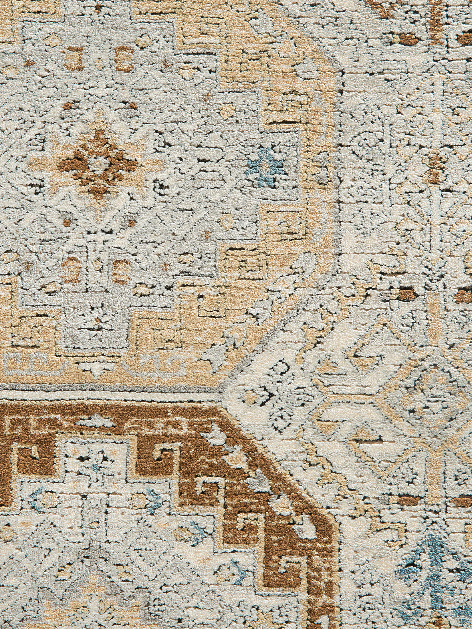 Kayseri Vintage-Teppich, Blau/Gold