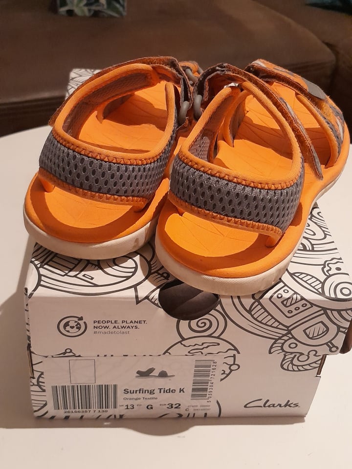 Clarks Sandalen in Grau/ Orange günstig kaufen 32