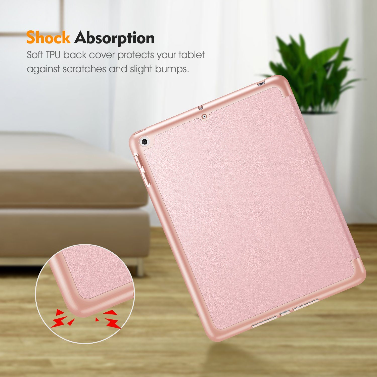 Fintie Tablet-Hülle Hülle für iPad 9. Generation 2021/8. Gen 2020/7. Gen 2019 10.2 Zoll - Superleicht Soft TPU Rückseite Abdeckung Schutzhülle mit eingebautem Pencil Halter, Auto Sleep/Wake