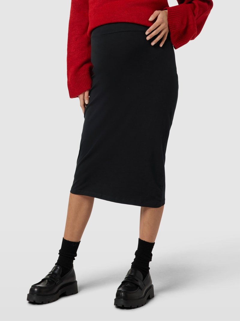 Umstands-Midirock mit Stretch-Anteil Modell 'MLMIA' in schwarz