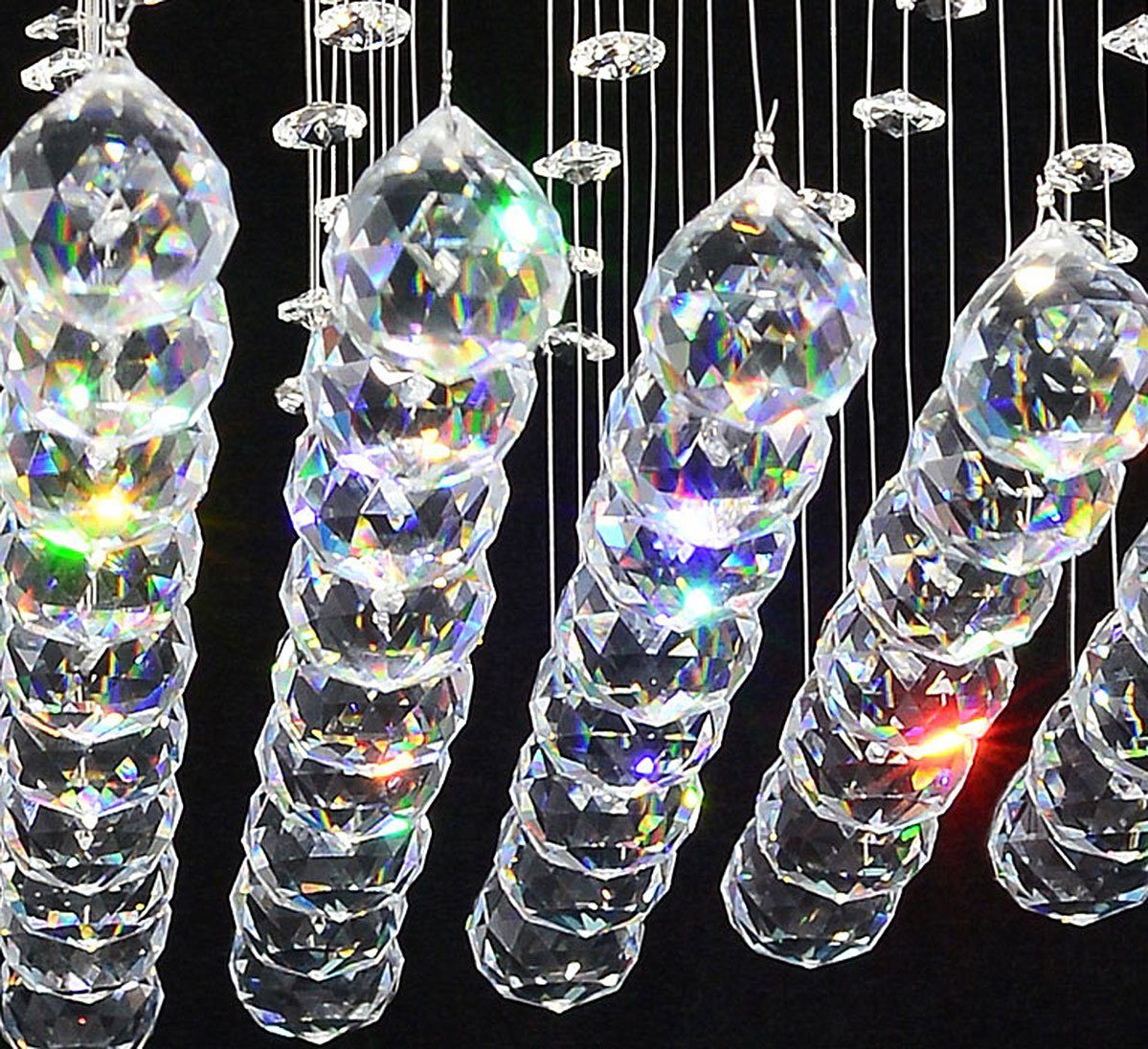 Lewima LED Deckenleuchte XL Deckenlampe Kristall aus Glas 60x60cm 24W, Dimmbar mit Fernbedienung, Warmweiß, Wohnzimmer Würfel Lampe Modell Dadi, Silber