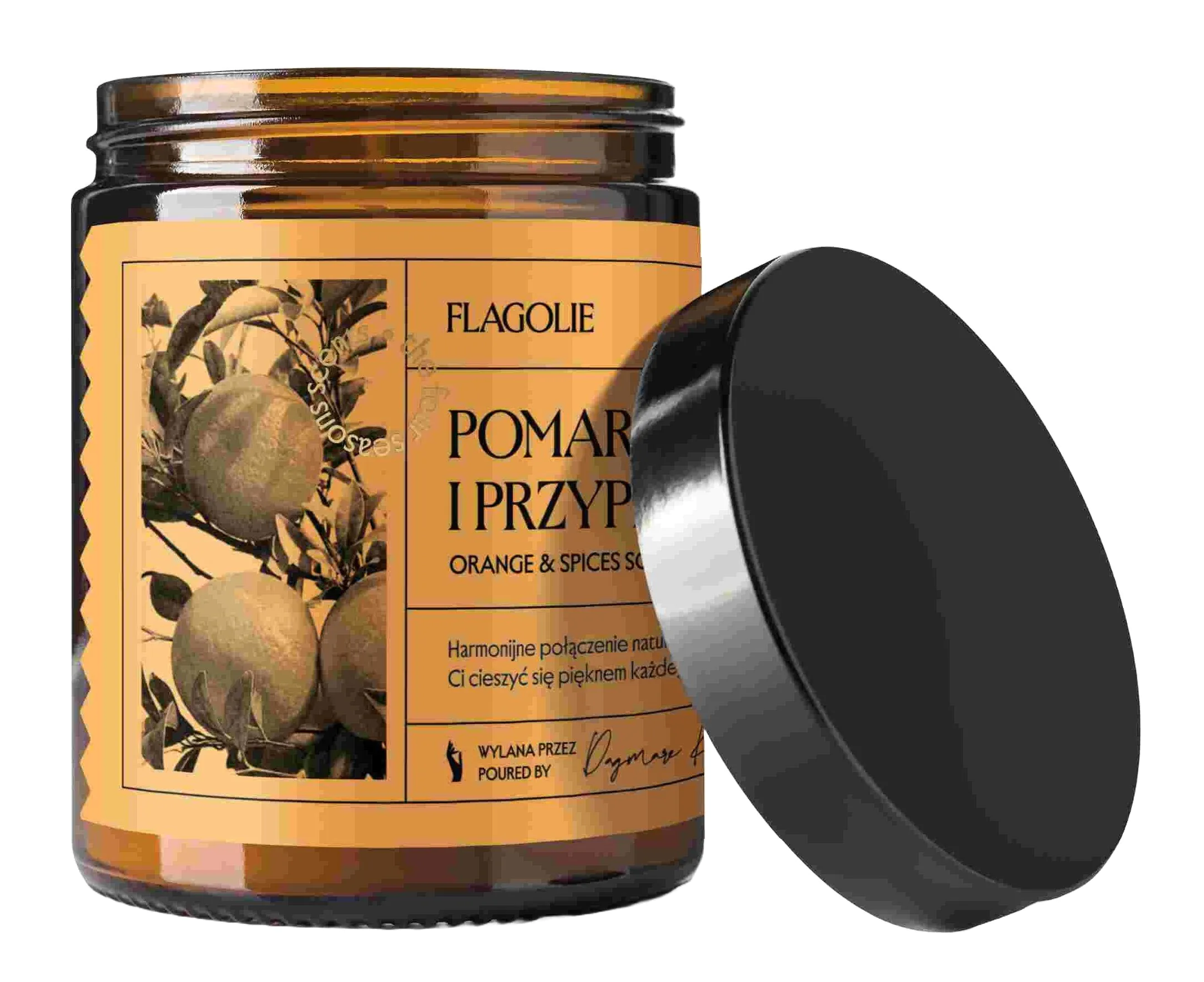 „Flagolie Fourseasons“ apelsinų ir prieskonių kvapo sojų žvakė