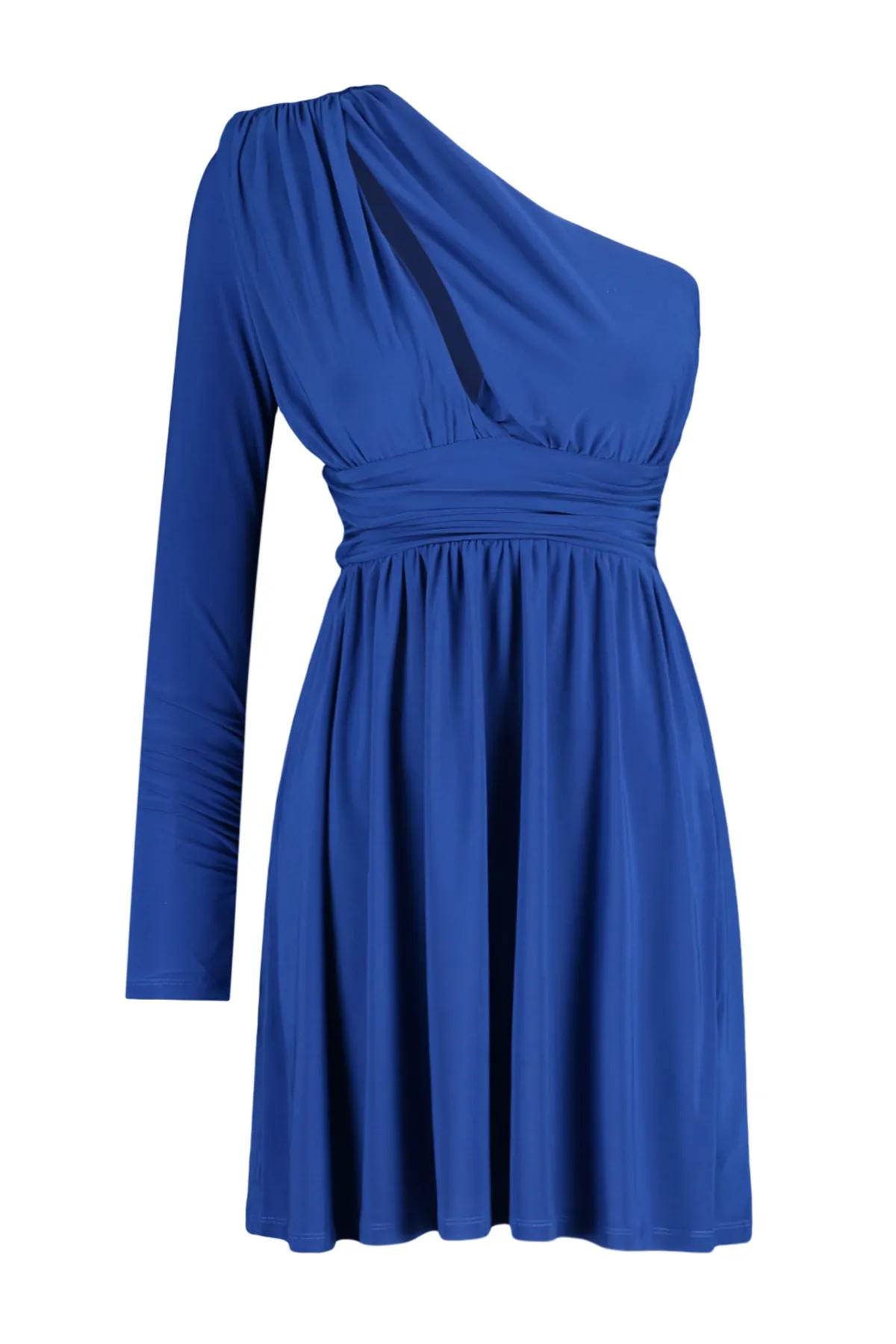 Trendyol Collection  Elegantes Abendkleid mit Saks-Taillenöffnung/Skater-Strickfenster/Ausschnittdetail TPRSS23EL00032