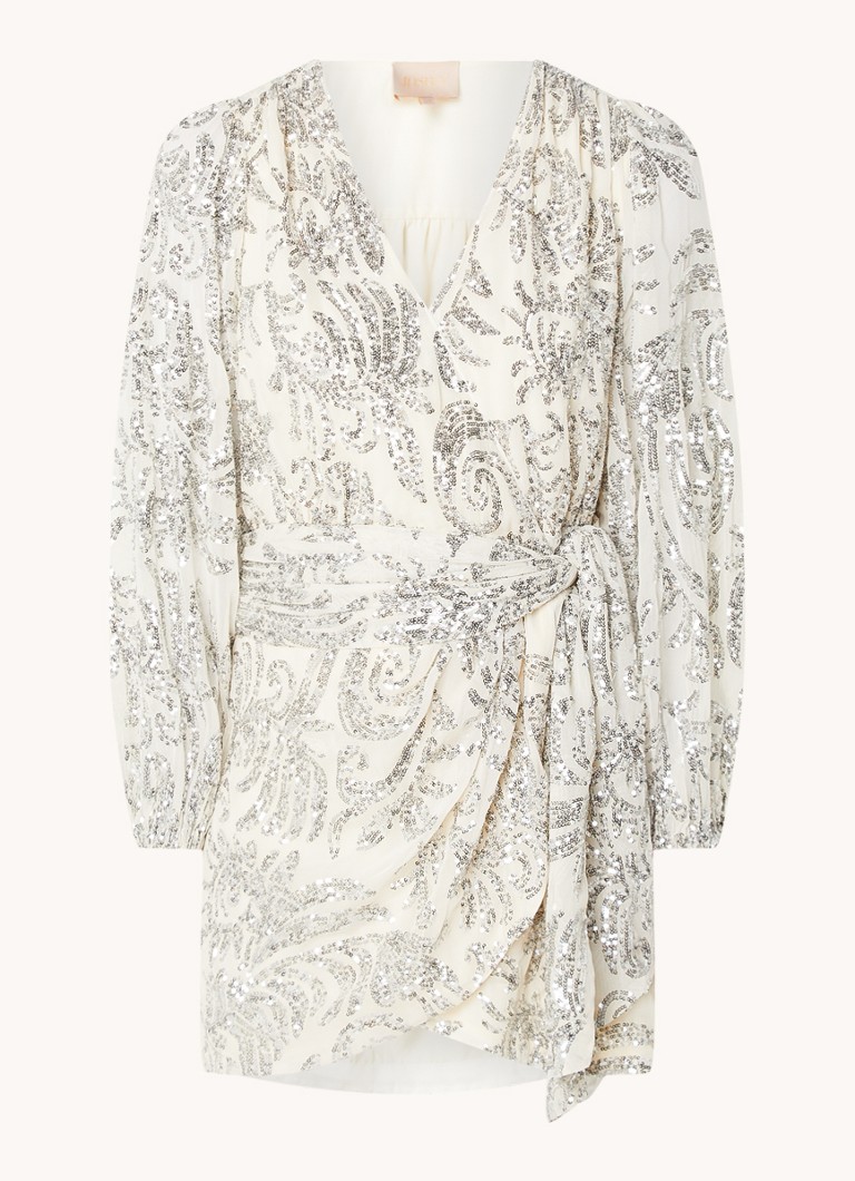 JOSH V Trina mini wrap dress with sequins