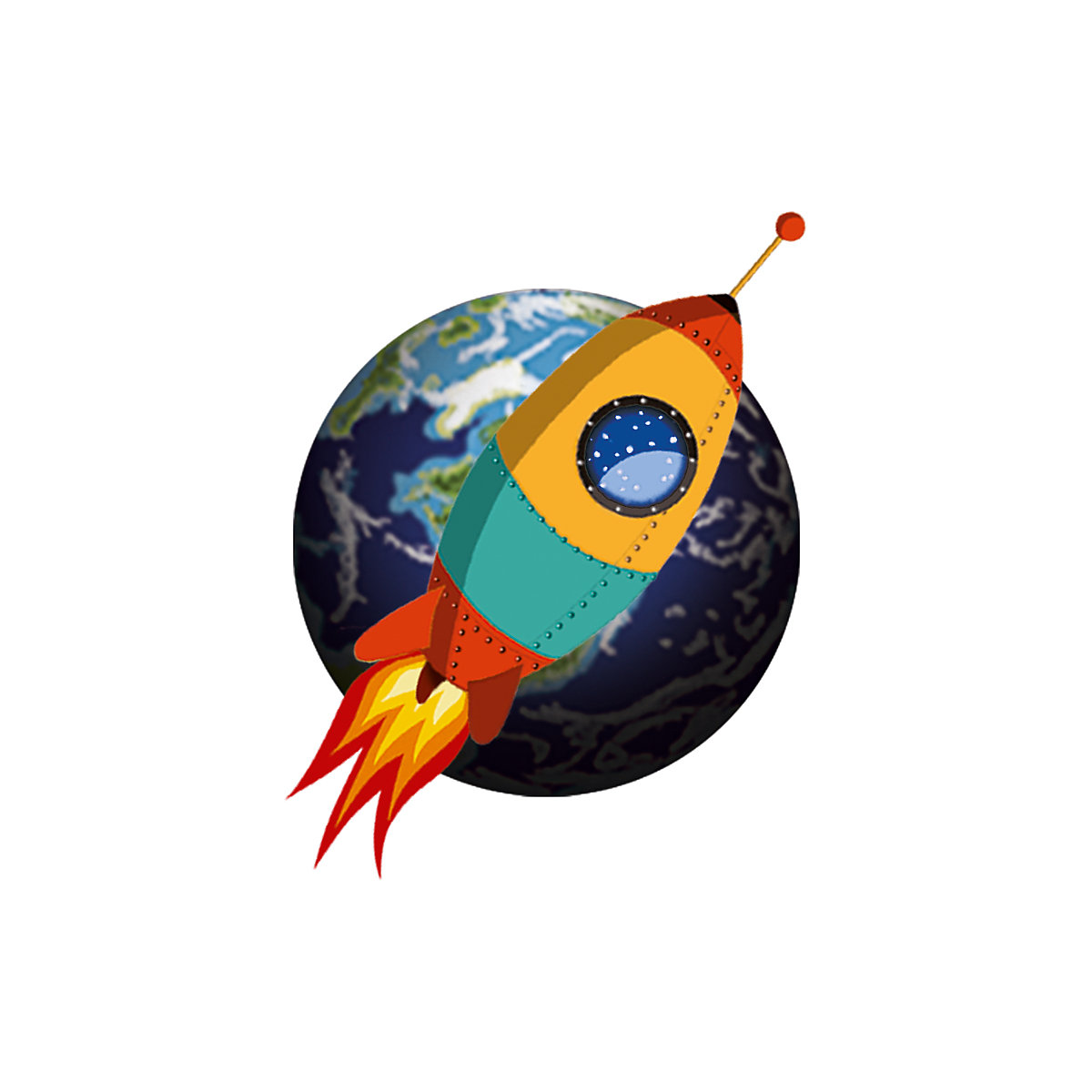 Mini-Tattoos Rakete & Planeten, 24 Stück