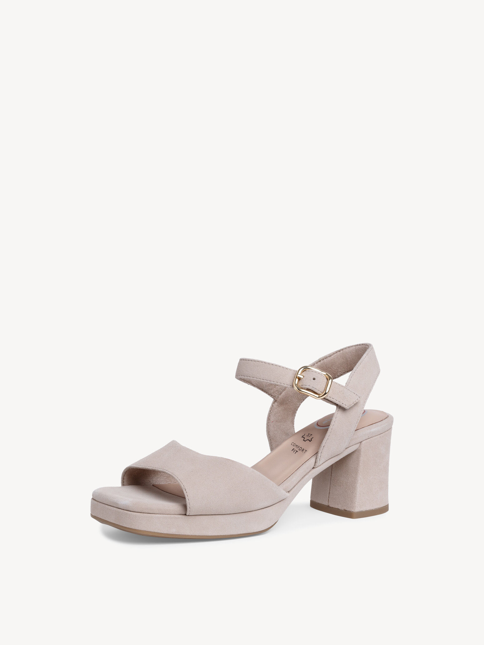 Sandale à talon en cuir - marron