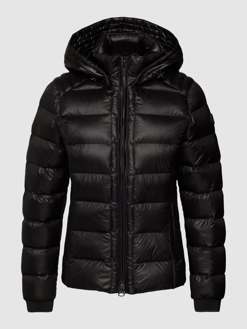 Steppjacke mit Label-Detail Modell 'HIGHCLASS' in schwarz