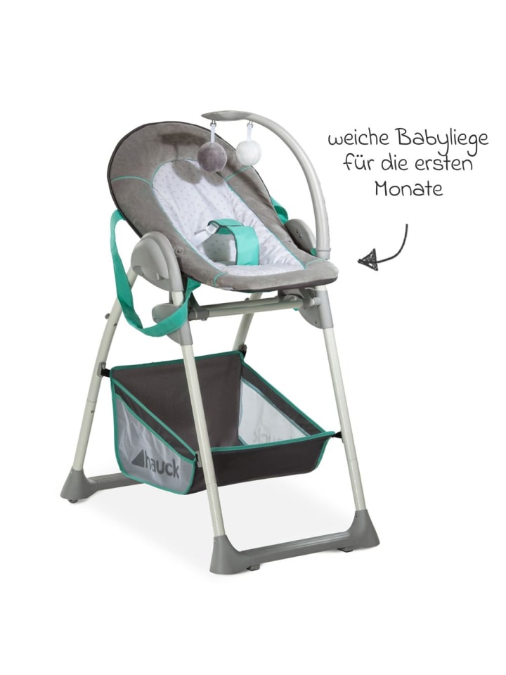 Hauck Hochstuhl & Babyliege Sit'n Relax - Hearts in grau,gruen günstig kaufen onesize