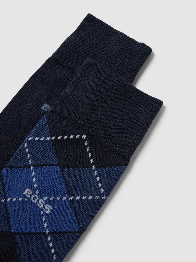 Socken mit Label-Detail im 2er-Pack in marineblau