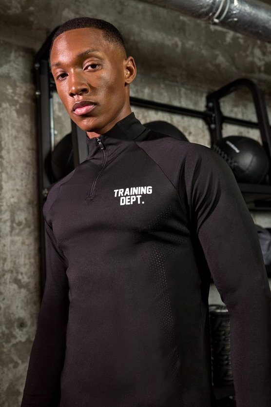 Man Active Training Dept Muscle-Fit Oberteil mit Reißverschluss