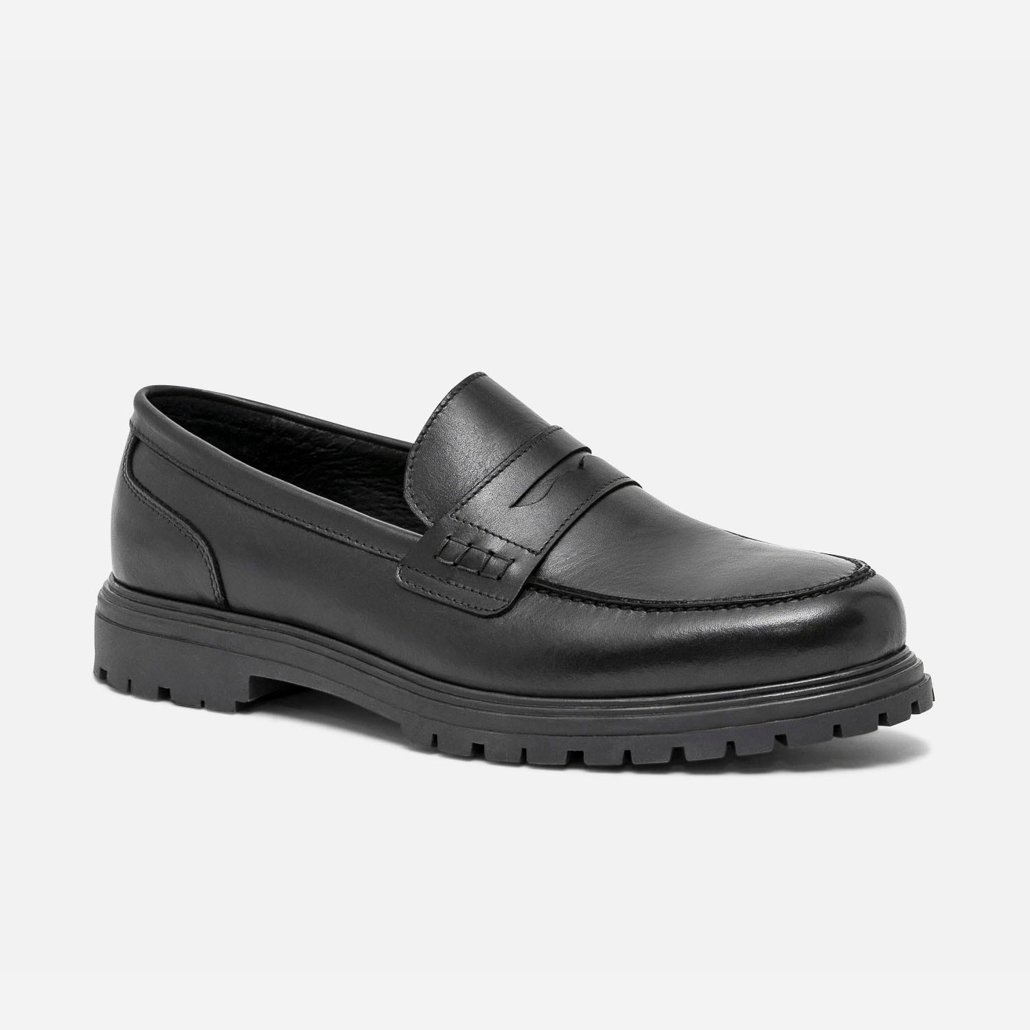 Mocassin éco-conçu noir en cuir
