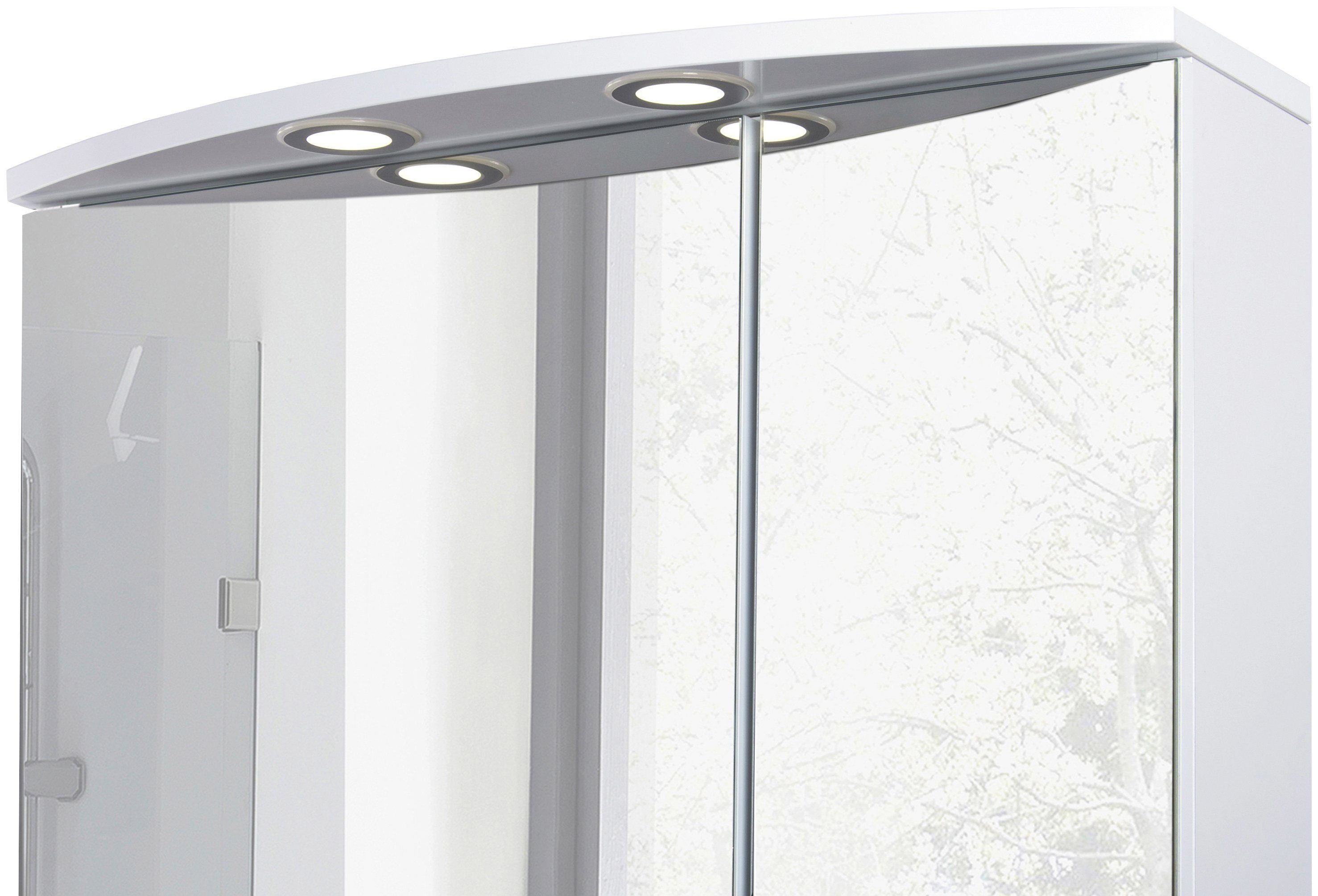 Schildmeyer Spiegelschrank Verona Breite 60 cm, 2-türig, 2 LED-Einbaustrahler, Schalter-/Steckdosenbox