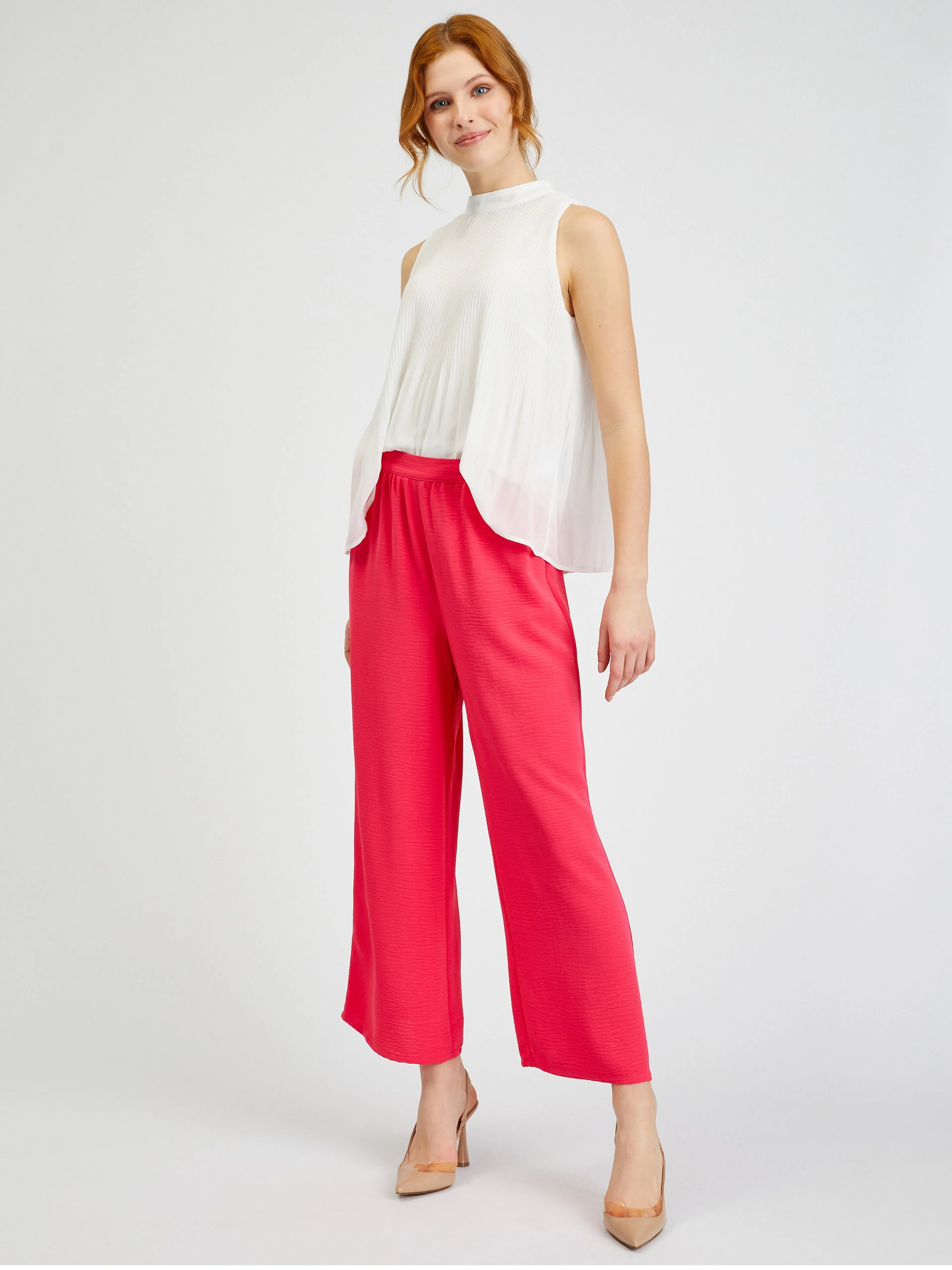 Dunkelrosa Damen-Weitbeinhose ORSAY