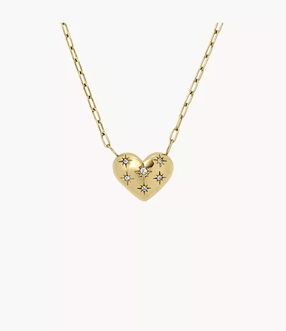 Fossil Kette Sadie All My Love Anhänger Heart Edelstahl goldfarben