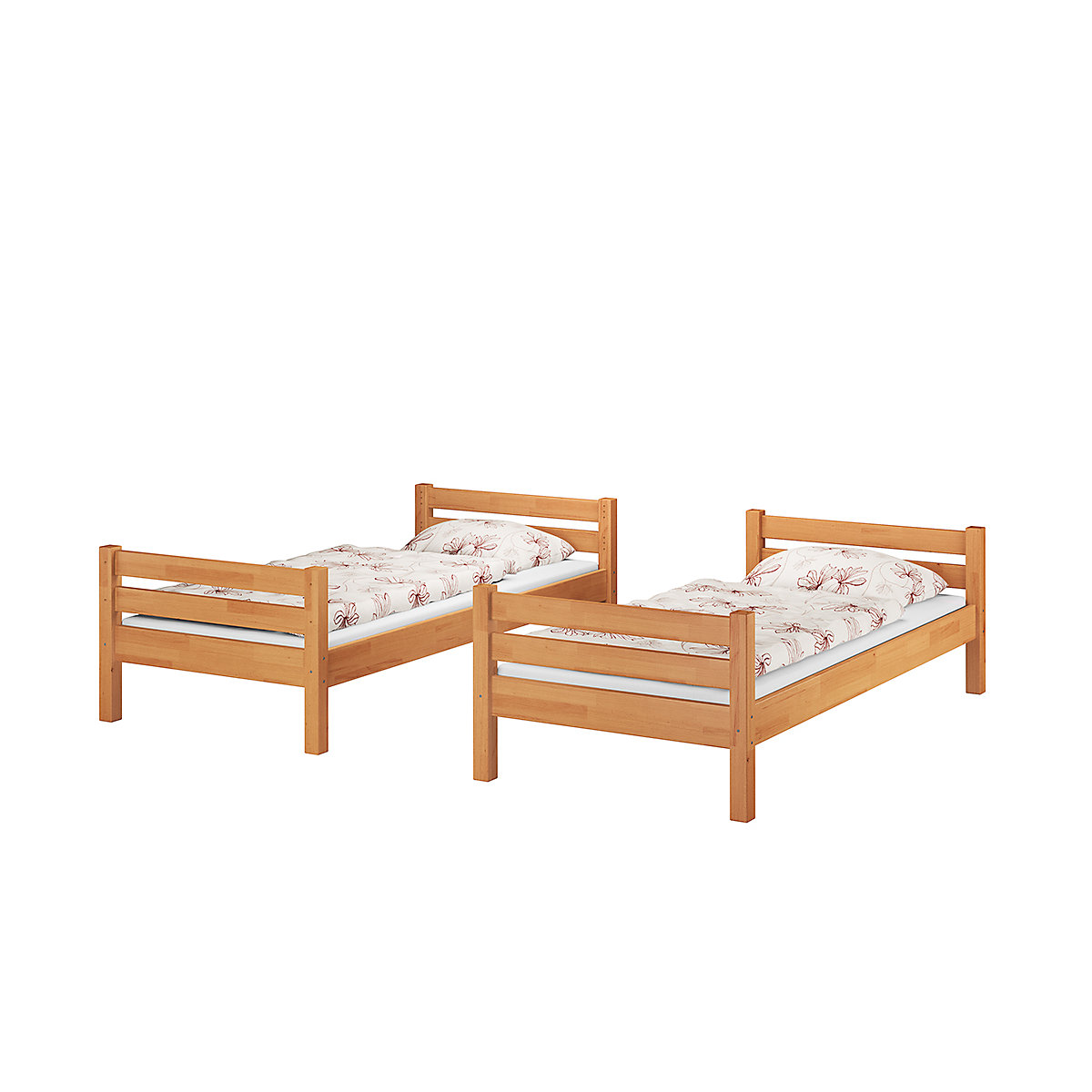 Etagenbett 90x200 Buche massiv mit Rollrosten