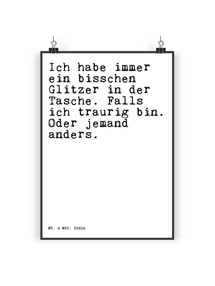 Mr. & Mrs. Panda Poster Ich habe immer ein... mit Spruch in Weiß günstig kaufen