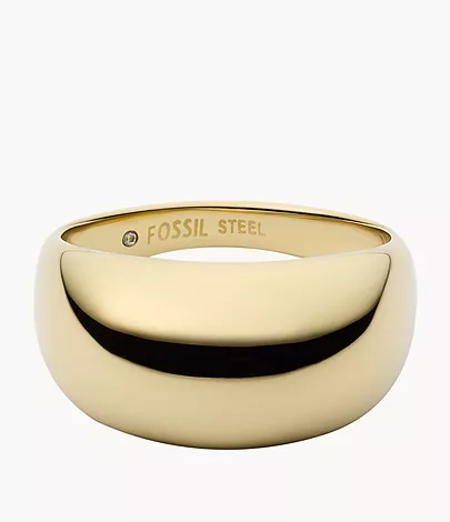Fossil Ring Ellis Domed Collection Edelstahl goldfarben