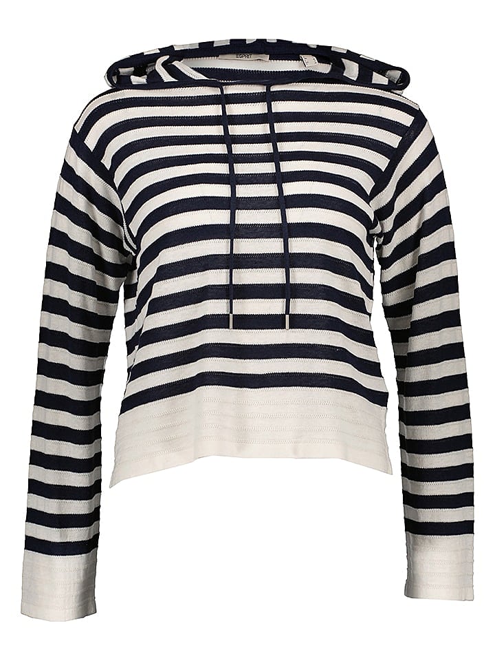 ESPRIT Hoodie in Dunkelblau/ Weiß günstig kaufen M