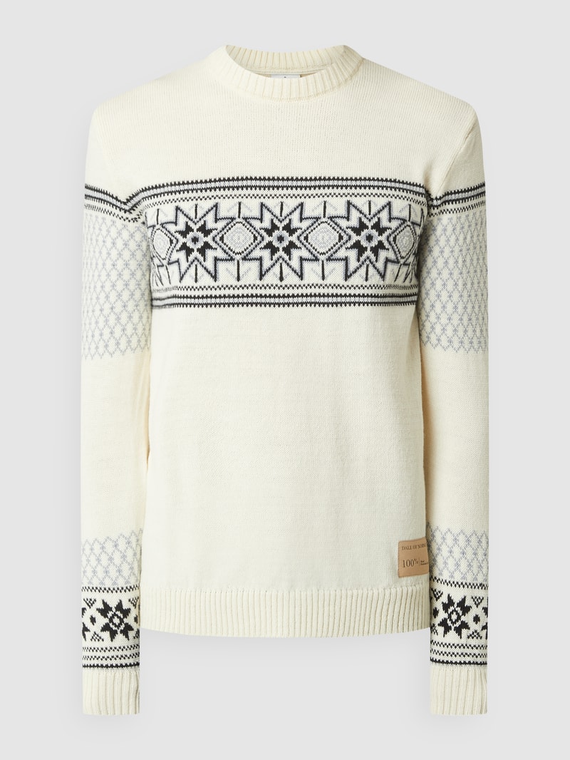 Norwegerpullover aus Schurwolle Modell 'Elis' in offwhite