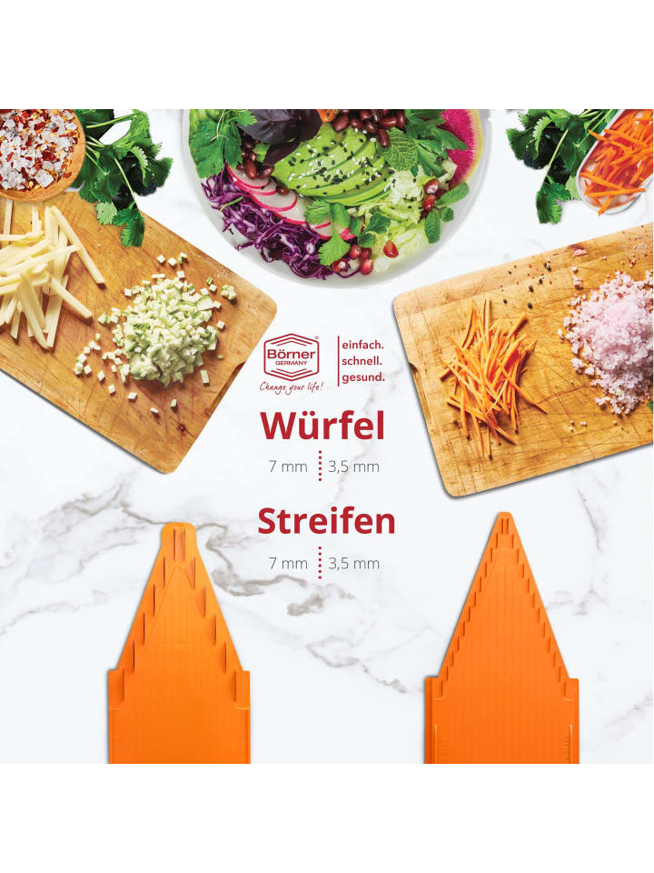 Börner Gemüsehobel V3 TrendLine mit Halter und Multibox in orange günstig kaufen onesize