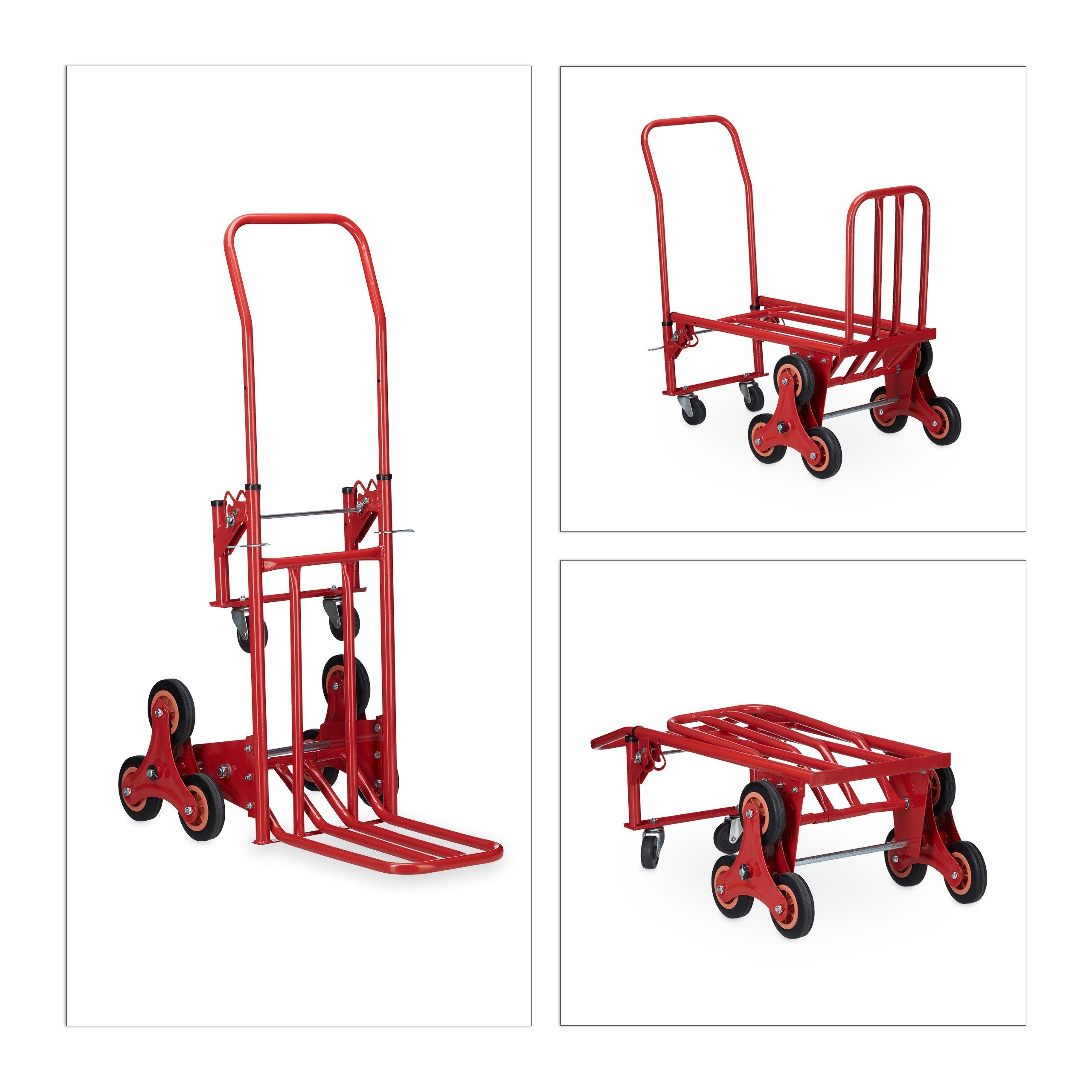 relaxdays Treppensackkarre Treppensteiger bis 150 kg