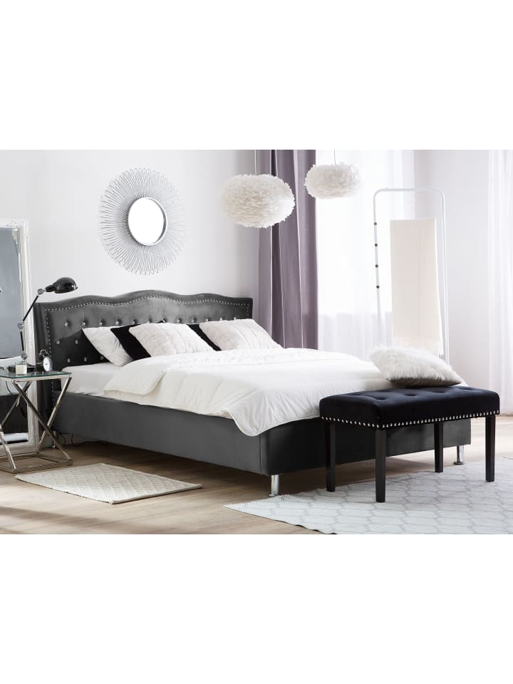 Beliani Doppelbett METZ in Grau - (W) 168 x (H) 102 x (L) 217 cm günstig kaufen onesize