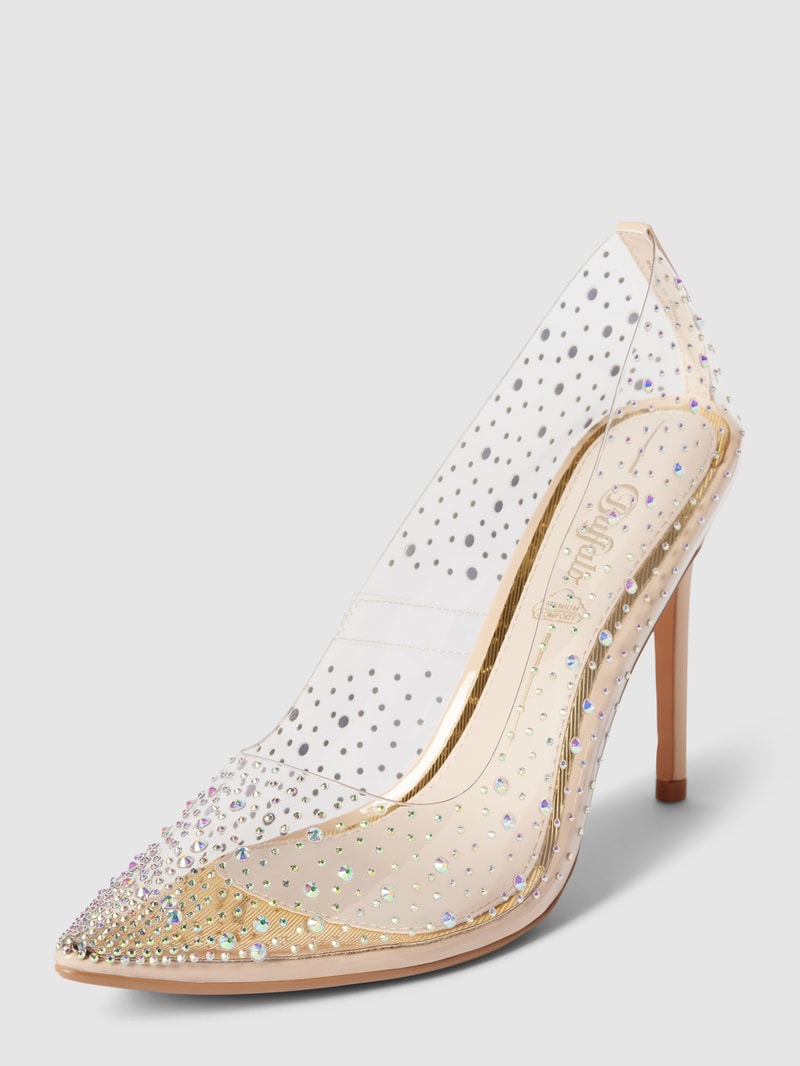 Pumps mit Strasssteinbesatz Modell 'JULIETTE DIAMOND' in beige