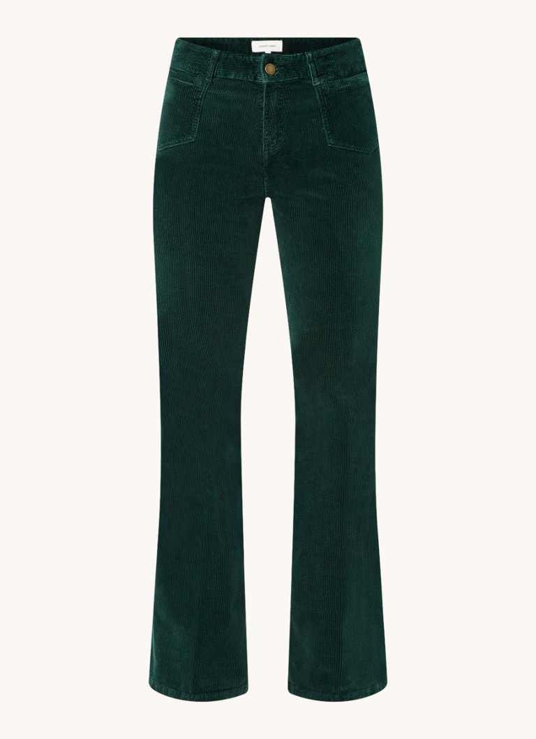 Pantaloni chino a vita alta e gamba svasata in velluto a coste di Gerard Darel Elvy.