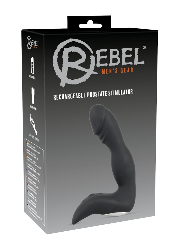 Rebel Prostata-Vibrator Rechargeable Prostate Stimulator in schwarz günstig kaufen 16 cm
