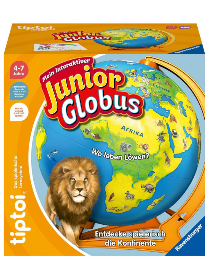 Ravensburger Interaktives Spiel tiptoi Mein interaktiver Junior Globus, 4-7 Jahre günstig kaufen onesize