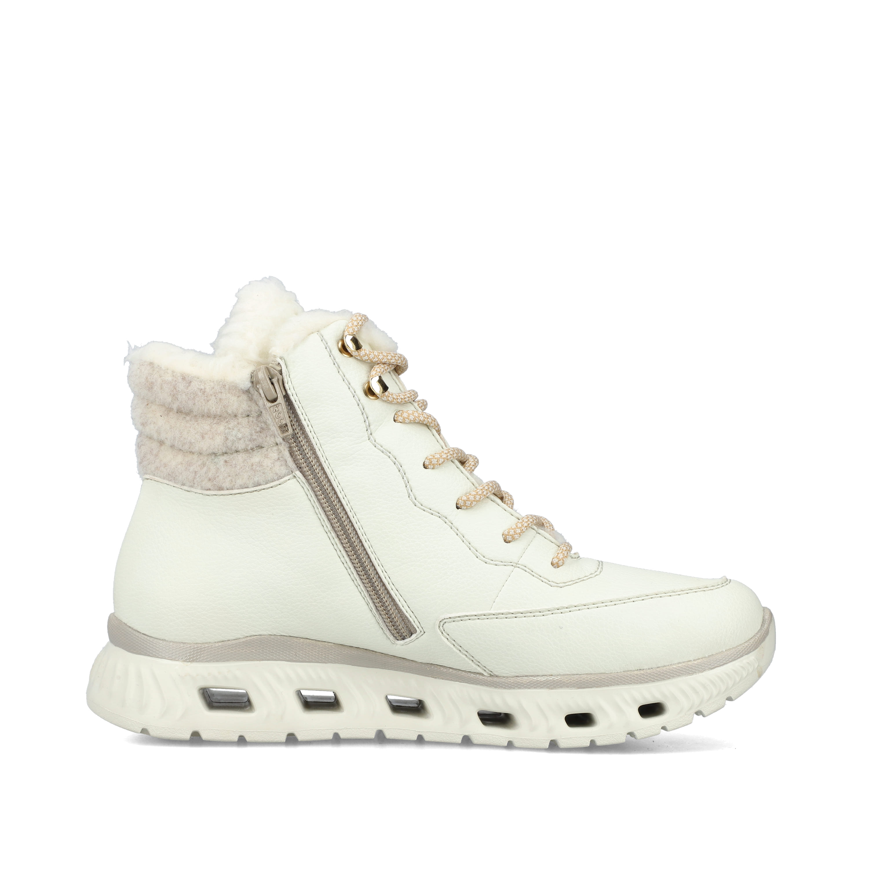 Rieker Damen Schnürstiefel schwanenweiß