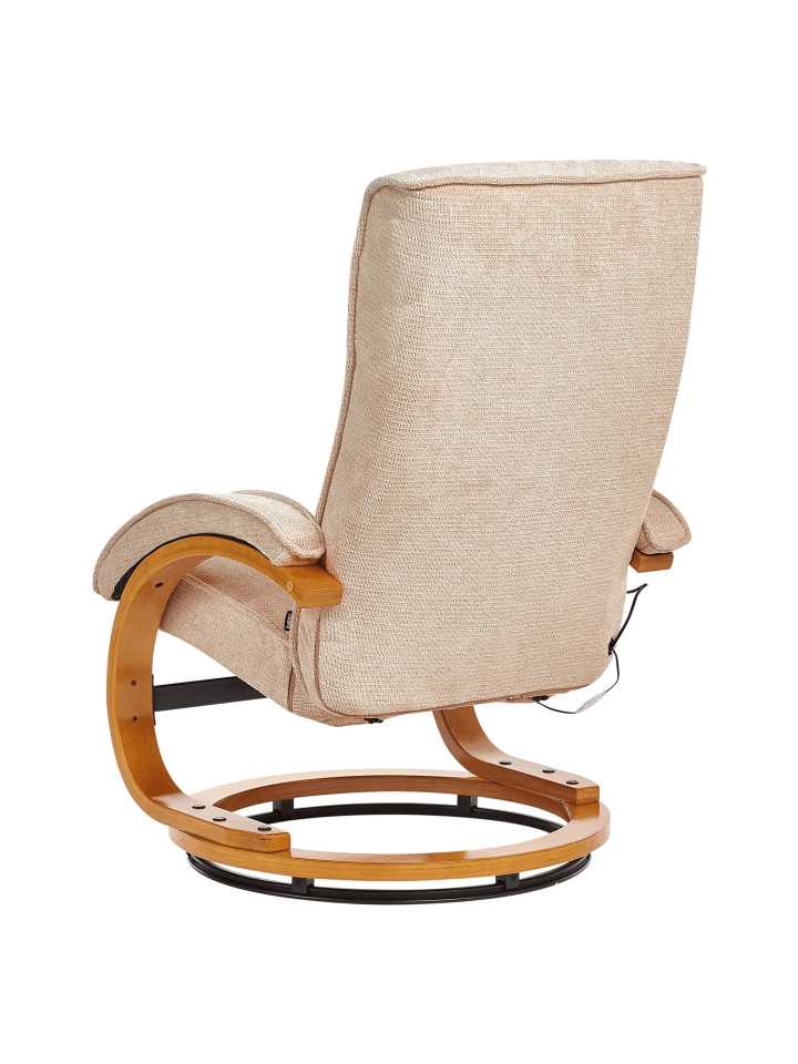 Beliani Massagestuhl HERO in Beige/Heller Holzfarbton - (W) 51 x (H) 102 x (L) 80 cm günstig kaufen onesize