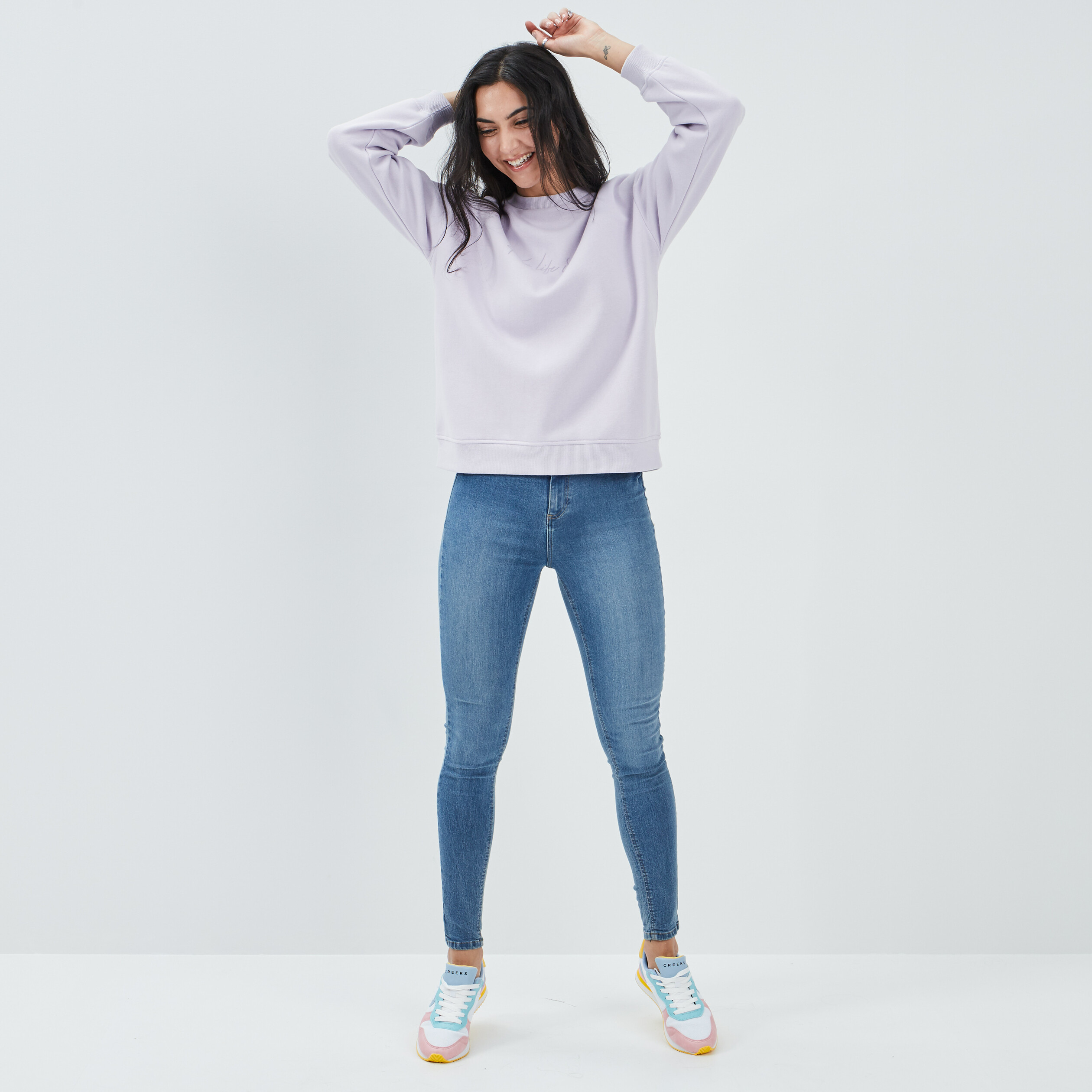 Jegging taille haute denim stone femme | La Halle