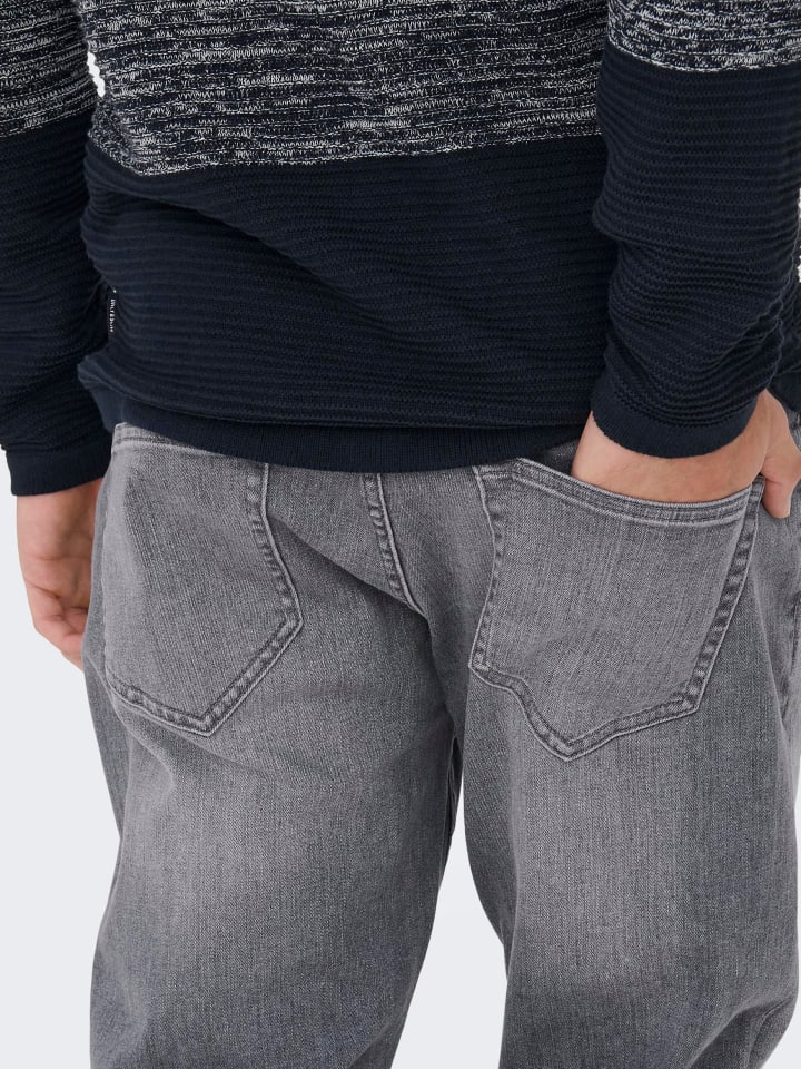 Only&Sons Regular Jeans Denim Hose 5-Pocket ONSWEFT in Hellgrau günstig kaufen